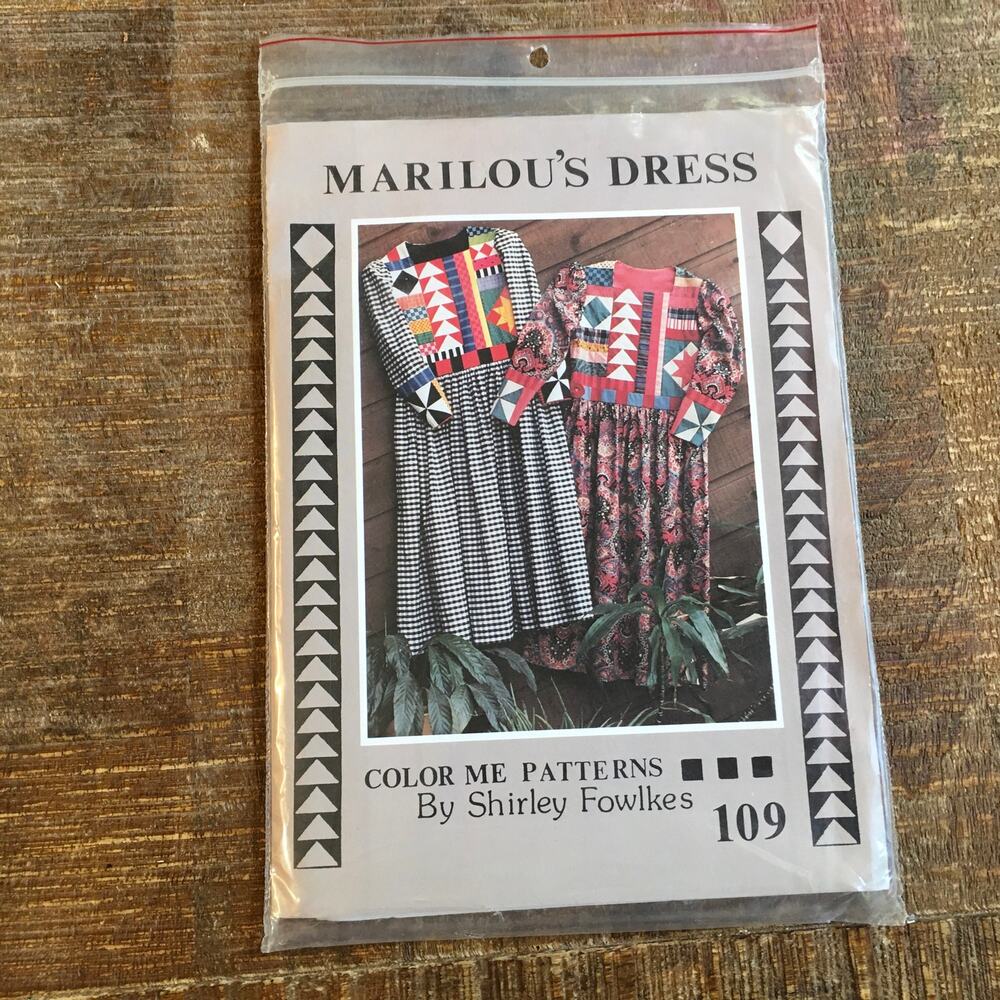 Color Me Sewing Pattern 109 Marilou's Patchwork Dress Wearable Art 8-18 UNCUT